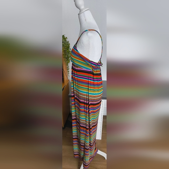 Valerie Bertinelli Vibrant Striped Maxi Dress - Picture 2 of 6